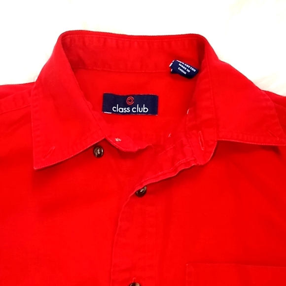 Class Club Red Button Down Shirt - Picture 2 of 8